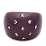 LO2386 - Resin Ring with Synthetic Synthetic Stone in Multi Color - Alamode - Flyclothing LLC