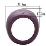 LO2386 - Resin Ring with Synthetic Synthetic Stone in Multi Color - Alamode - Flyclothing LLC
