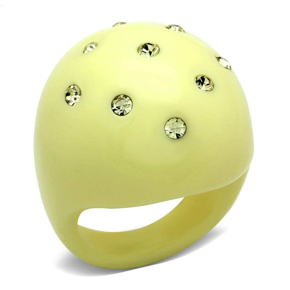 LO2387 - Resin Ring with Synthetic Synthetic Stone in Multi Color - Alamode - Flyclothing LLC