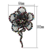 LO2395 - Imitation Rhodium White Metal Brooches with Top Grade Crystal in Multi Color - Alamode - Flyclothing LLC