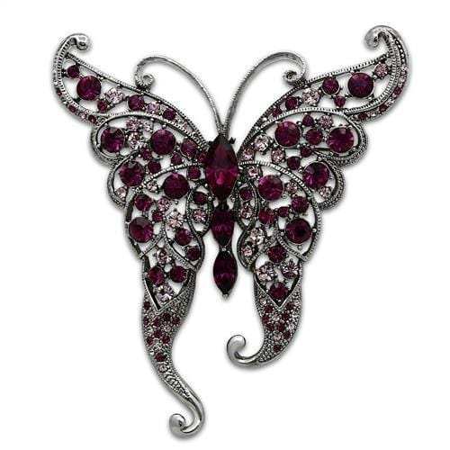 LO2396 - Imitation Rhodium White Metal Brooches with Top Grade Crystal in Multi Color - Alamode - Flyclothing LLC