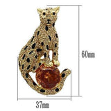 LO2399 - Gold White Metal Brooches with AAA Grade CZ in Champagne - Alamode - Flyclothing LLC