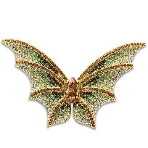 LO2400 - Gold White Metal Brooches with Top Grade Crystal in Multi Color - Alamode - Flyclothing LLC