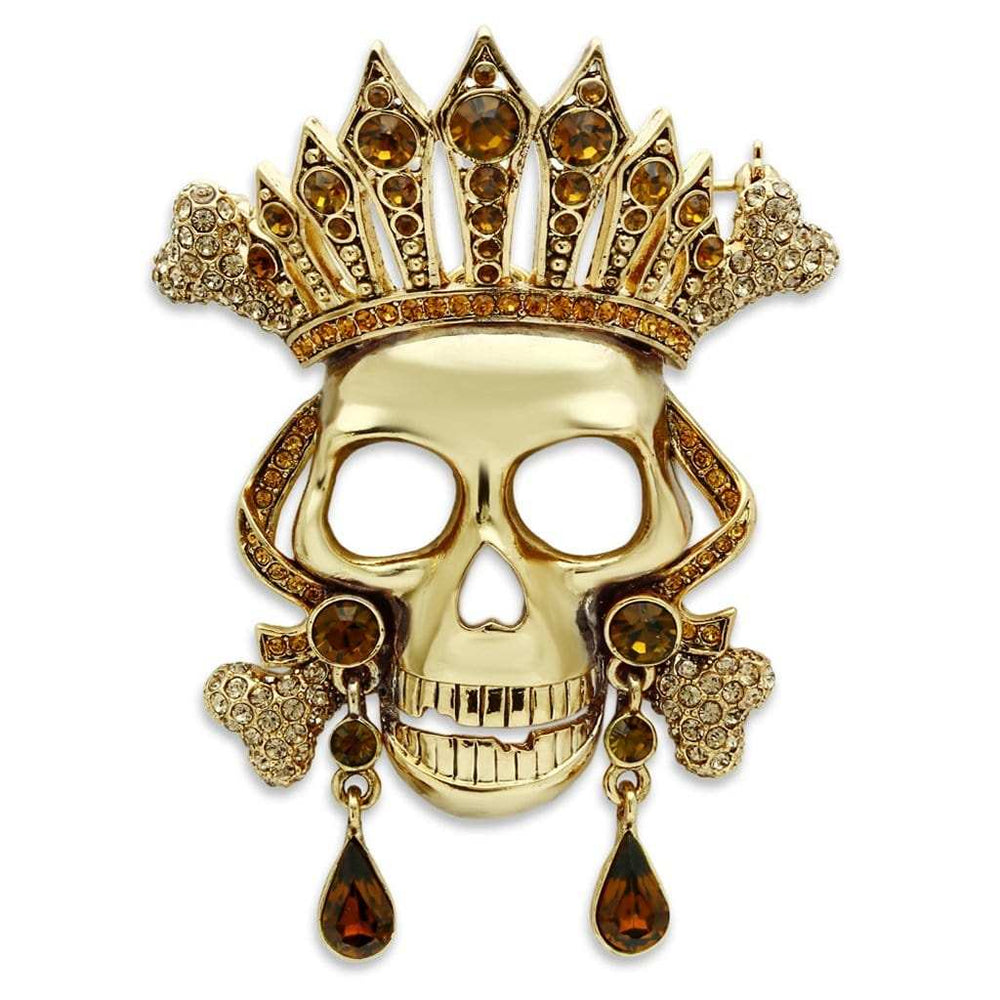 LO2407 - Gold White Metal Brooches with Top Grade Crystal in Multi Color - Alamode - Flyclothing LLC