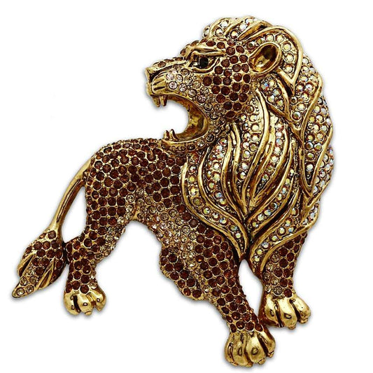 LO2420 - Gold White Metal Brooches with Top Grade Crystal in Multi Color - Alamode - Flyclothing LLC