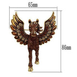 LO2421 - Gold White Metal Brooches with Top Grade Crystal in Multi Color - Alamode - Flyclothing LLC