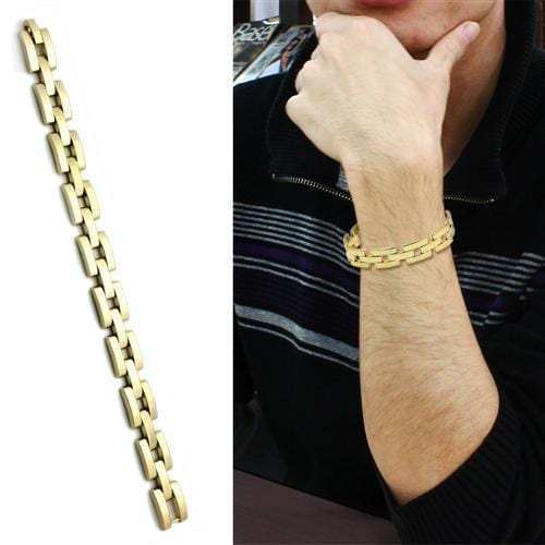LO2426 - Gold Brass Bracelet with No Stone - Alamode - Flyclothing LLC