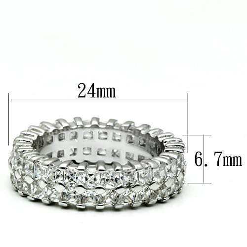 LO2431 - Rhodium Brass Ring with AAA Grade CZ in Clear - Alamode - Flyclothing LLC