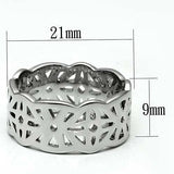 LO2483 - Imitation Rhodium Brass Ring with No Stone - Alamode - Flyclothing LLC