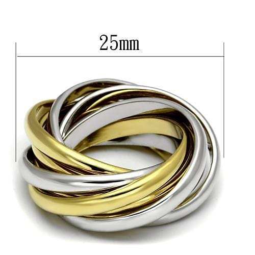 LO2527 - Gold+Rhodium Brass Ring with No Stone - Alamode - Flyclothing LLC