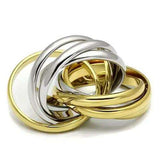 LO2527 - Gold+Rhodium Brass Ring with No Stone - Alamode - Flyclothing LLC