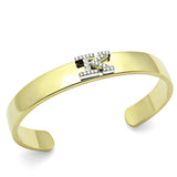 LO2580 - Gold+Rhodium White Metal Bangle with Top Grade Crystal in Clear - Alamode - Flyclothing LLC
