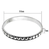 LO2620 - Rhodium Brass Bangle with No Stone - Alamode - Flyclothing LLC