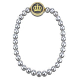 LO2646 - Gold Brass Necklace with Semi-Precious Onyx in Jet - Alamode - Flyclothing LLC