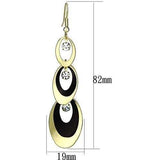 LO2652 - Gold+Ruthenium Iron Earrings with Top Grade Crystal in Clear - Alamode - Flyclothing LLC