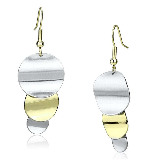 LO2653 - Gold+Rhodium Iron Earrings with No Stone - Alamode - Flyclothing LLC