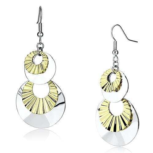 LO2656 - Reverse Two-Tone Iron Earrings with No Stone - Alamode - Flyclothing LLC