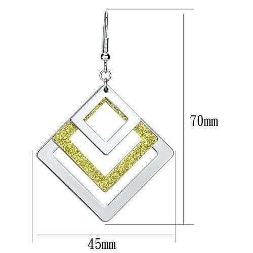 LO2659 - Rhodium Iron Earrings with No Stone - Alamode - Flyclothing LLC