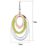 LO2660 - Rose Gold + Rhodium Iron Earrings with No Stone - Alamode - Flyclothing LLC
