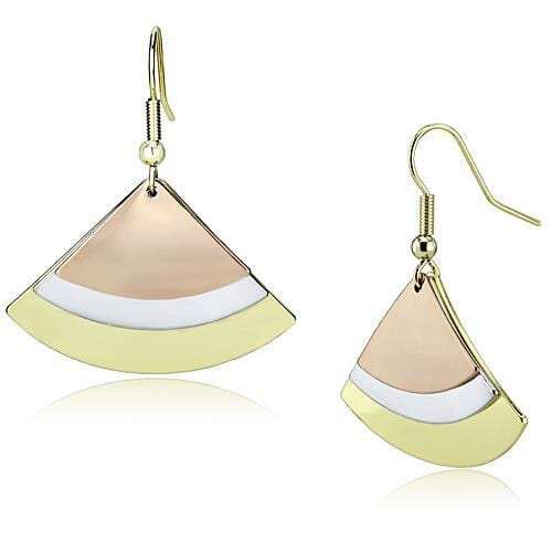 LO2661 - Rhodium + Gold + Rose Gold Iron Earrings with No Stone - Alamode - Flyclothing LLC