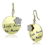 LO2663 - Gold Iron Earrings with No Stone - Alamode - Flyclothing LLC