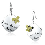 LO2664 - Rhodium Iron Earrings with No Stone - Alamode - Flyclothing LLC