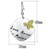 LO2664 - Rhodium Iron Earrings with No Stone - Alamode - Flyclothing LLC