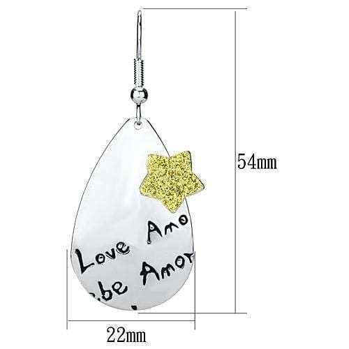 LO2665 - Rhodium Iron Earrings with No Stone - Alamode - Flyclothing LLC