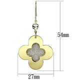 LO2668 - Matte Gold & Gold Iron Earrings with Top Grade Crystal in Clear - Alamode - Flyclothing LLC