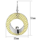 LO2672 - Gold+Rhodium Iron Earrings with Top Grade Crystal in Clear - Alamode - Flyclothing LLC