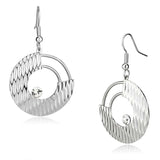 LO2677 - Rhodium Iron Earrings with Top Grade Crystal in Clear - Alamode - Flyclothing LLC