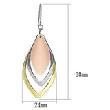 LO2681 - Rhodium + Gold + Rose Gold Iron Earrings with No Stone - Alamode - Flyclothing LLC