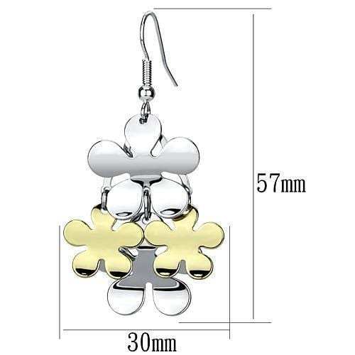 LO2686 - Gold+Rhodium Iron Earrings with No Stone - Alamode - Flyclothing LLC