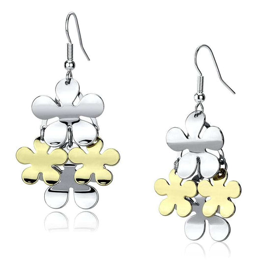 LO2686 - Gold+Rhodium Iron Earrings with No Stone - Alamode - Flyclothing LLC