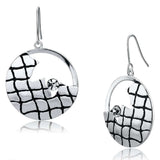 LO2687 - Matte Rhodium & Rhodium Iron Earrings with Top Grade Crystal in Clear - Alamode - Flyclothing LLC