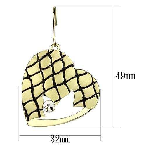 LO2688 - Matte Gold & Gold Iron Earrings with Top Grade Crystal in Clear - Alamode - Flyclothing LLC