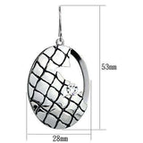 LO2690 - Rhodium Iron Earrings with Top Grade Crystal in Clear - Alamode - Flyclothing LLC