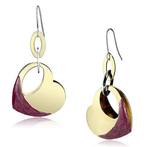 LO2693 - Gold Iron Earrings with Epoxy in Siam - Alamode - Flyclothing LLC