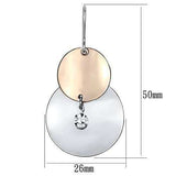 LO2697 - Rose Gold + Rhodium Iron Earrings with Top Grade Crystal in Clear - Alamode - Flyclothing LLC