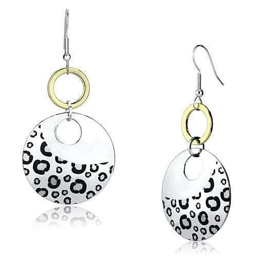 LO2699 - Reverse Two-Tone Iron Earrings with Epoxy in Jet - Alamode - Flyclothing LLC