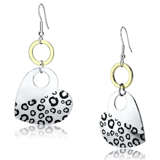 LO2700 - Reverse Two-Tone Iron Earrings with Epoxy in Jet - Alamode - Flyclothing LLC