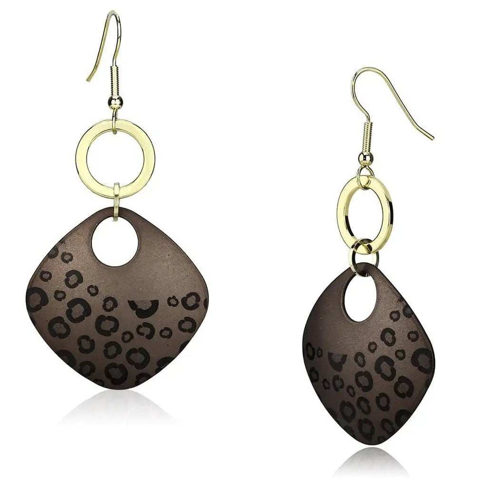LO2701 - Special Color Iron Earrings with Epoxy in Jet - Alamode - Flyclothing LLC