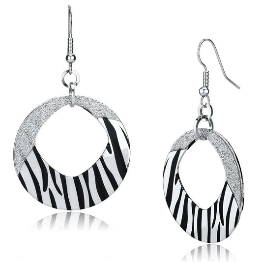 LO2702 - Rhodium Iron Earrings with Epoxy in Jet - Alamode - Flyclothing LLC