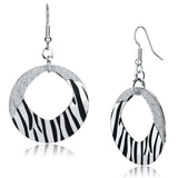 LO2702 - Rhodium Iron Earrings with Epoxy in Jet - Alamode - Flyclothing LLC