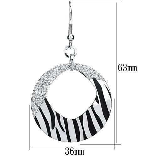 LO2702 - Rhodium Iron Earrings with Epoxy in Jet - Alamode - Flyclothing LLC