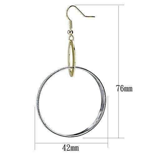 LO2706 - Reverse Two-Tone Iron Earrings with No Stone - Alamode - Flyclothing LLC