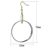 LO2706 - Reverse Two-Tone Iron Earrings with No Stone - Alamode - Flyclothing LLC