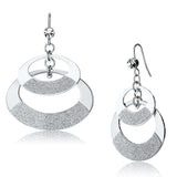 LO2714 - Matte Rhodium & Rhodium Iron Earrings with Top Grade Crystal in Clear - Alamode - Flyclothing LLC