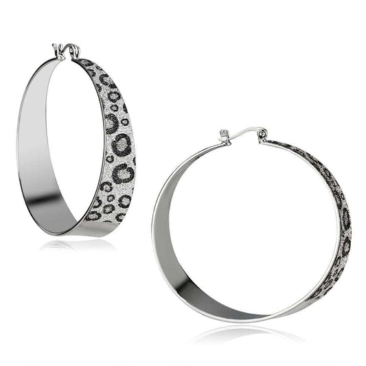 LO2719 - Rhodium Iron Earrings with No Stone - Alamode - Flyclothing LLC