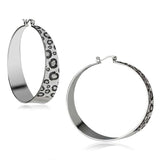 LO2719 - Rhodium Iron Earrings with No Stone - Alamode - Flyclothing LLC